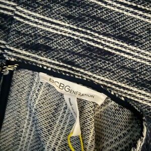 BCBGeneration Black and White Striped Knit Dress